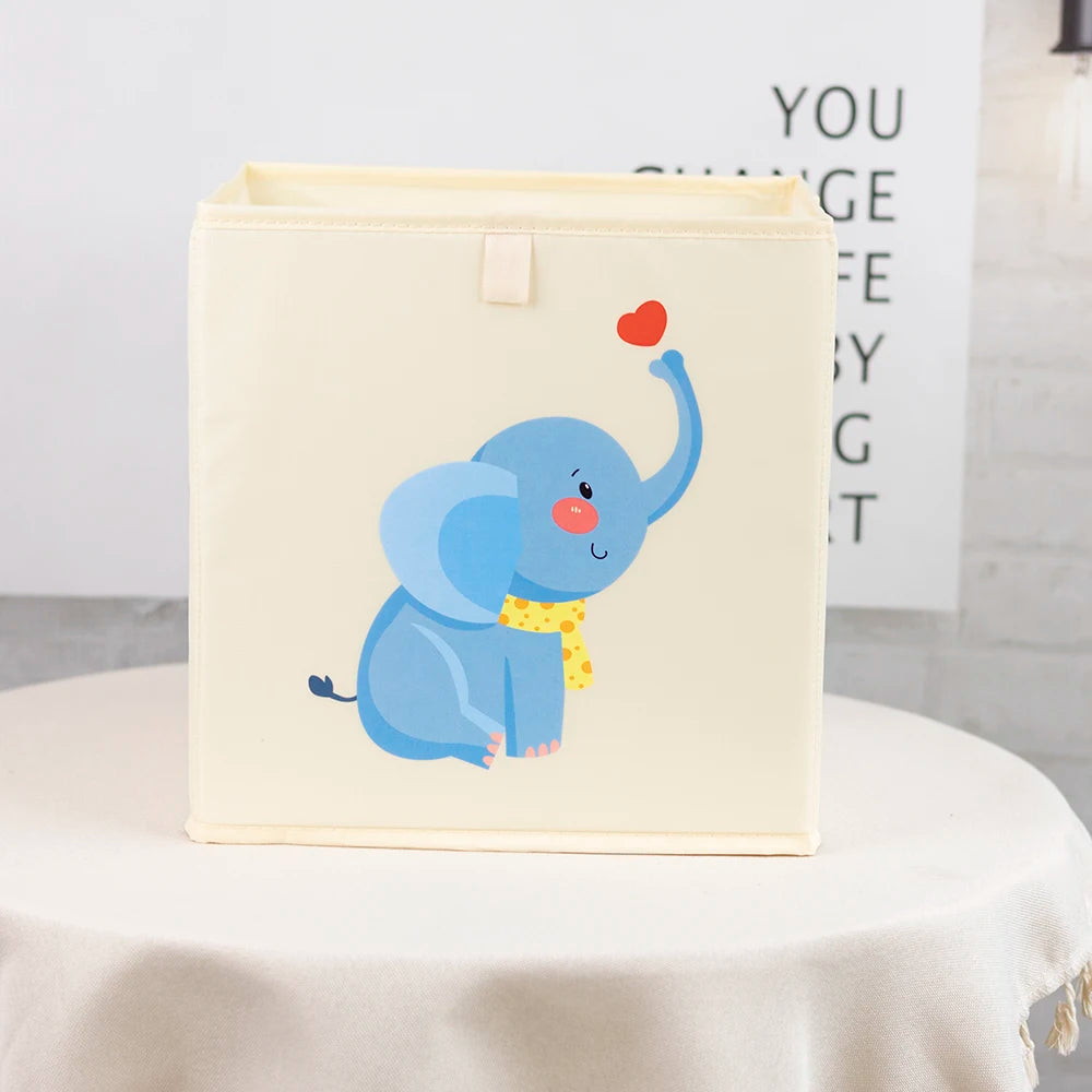 Kids Foldable Storage Cube Bins – Cartoon Toy Organizer