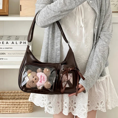 Y2K Transparent Ita Bag – Korean Harajuku Crossbody Purse