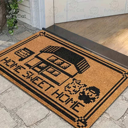 VIKAMA Pixel Cartoon Floor Mat – Non-Slip Entrance Bath Rug
