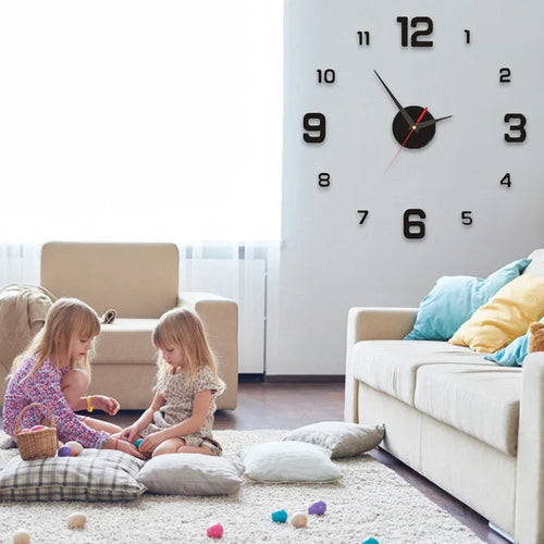 Modern DIY Digital Wall Clock – Silent Sticker Wall Decor