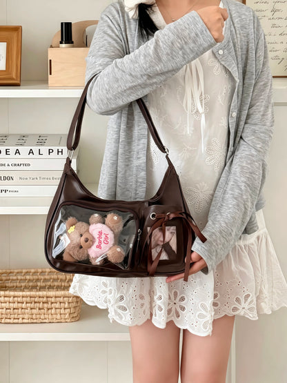 Y2K Transparent Ita Bag – Korean Harajuku Crossbody Purse