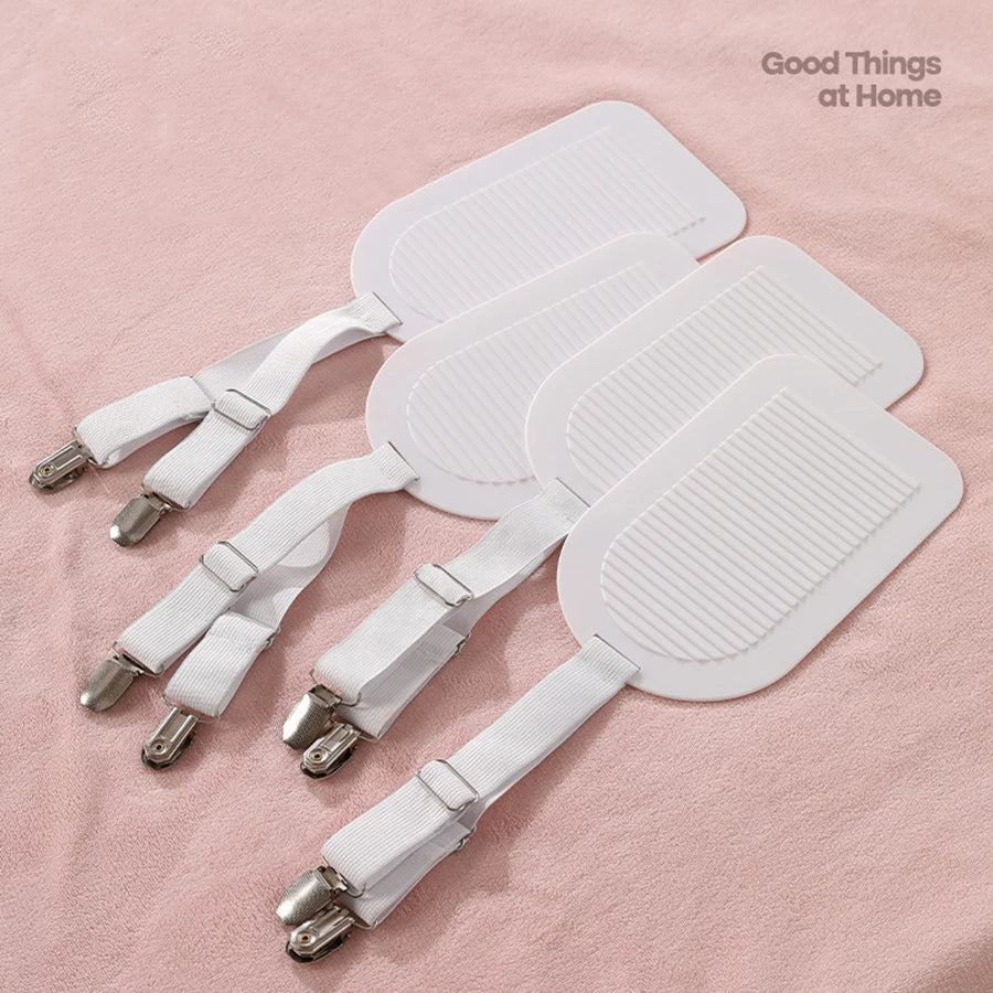 Adjustable Bed Sheet Clips – Set of 4 Elastic Fasteners