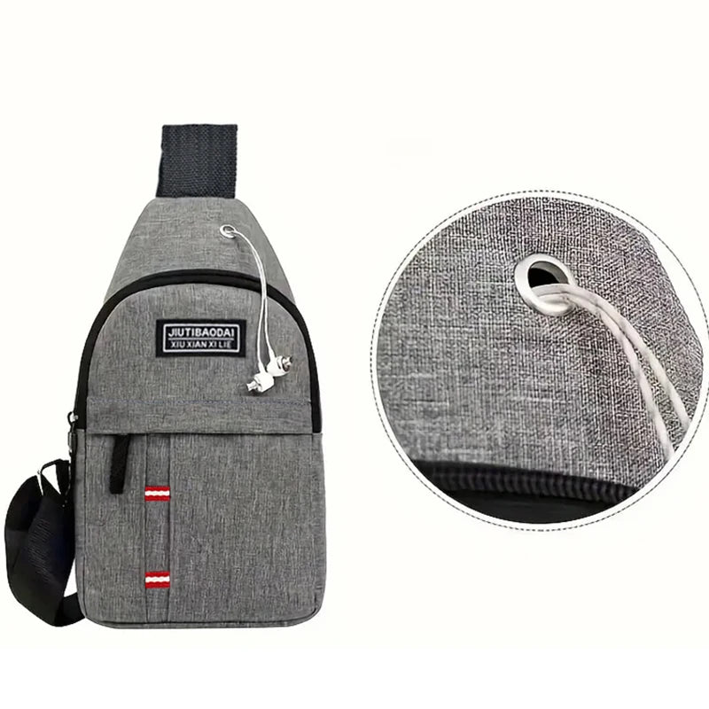 Unisex Chest Pocket Sling Bag – Adjustable Oxford Crossbody