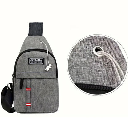 Unisex Chest Pocket Sling Bag – Adjustable Oxford Crossbody