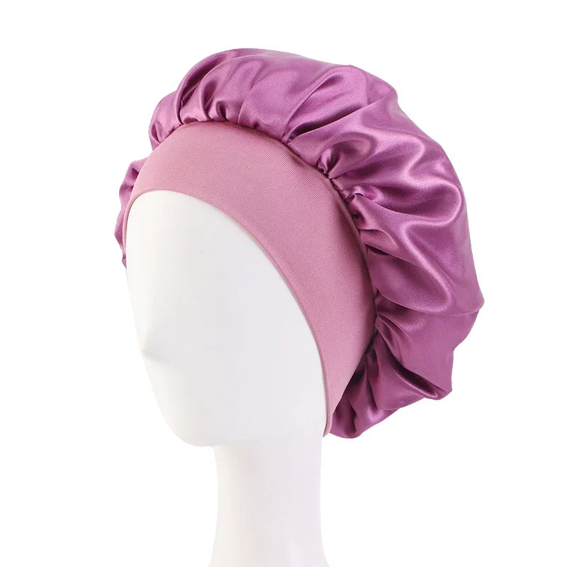 Satin Sleep Bonnet – Silky Hair Wrap Cap with Elastic Band