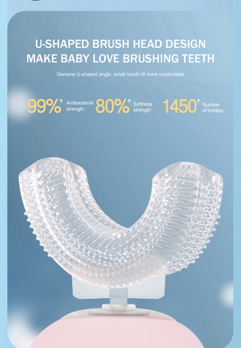 Kids U-Shaped Electric Toothbrush – 360° Sonic Rechargeable