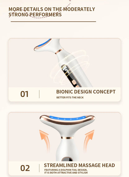 Portable 7-Color LED Light Therapy Massager – Face & Neck Lifting