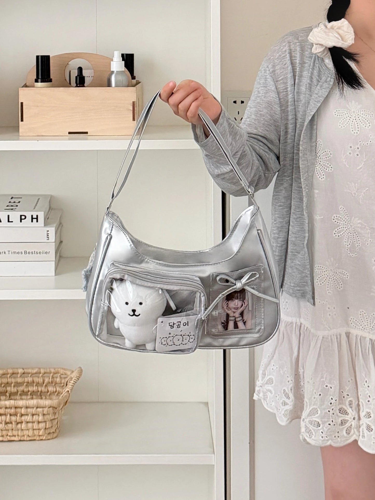 Y2K Transparent Ita Bag – Korean Harajuku Crossbody Purse