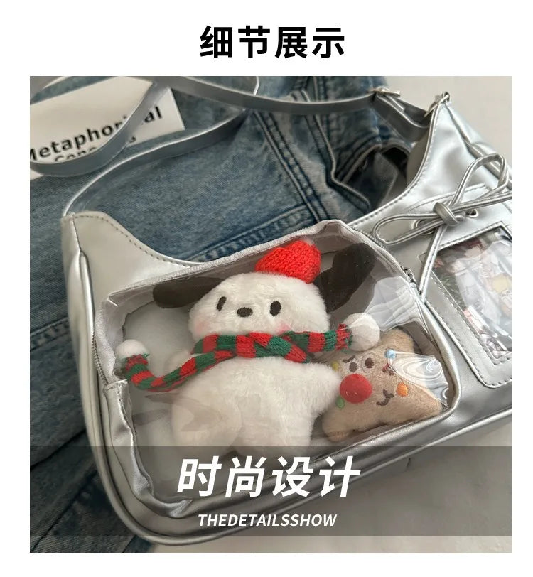 Y2K Transparent Ita Bag – Korean Harajuku Crossbody Purse