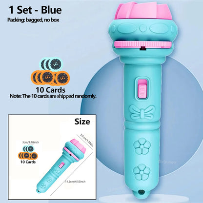 Kids Projector Flashlight – 10 Cards 80 Patterns Bedtime Toy