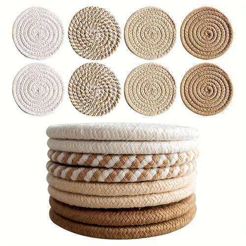 Cotton Absorbent Drink Coasters – Minimalist Set of 4 or 8
