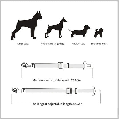 Pet Car Seat Belt – Adjustable Dog & Cat Safety Harness Clip