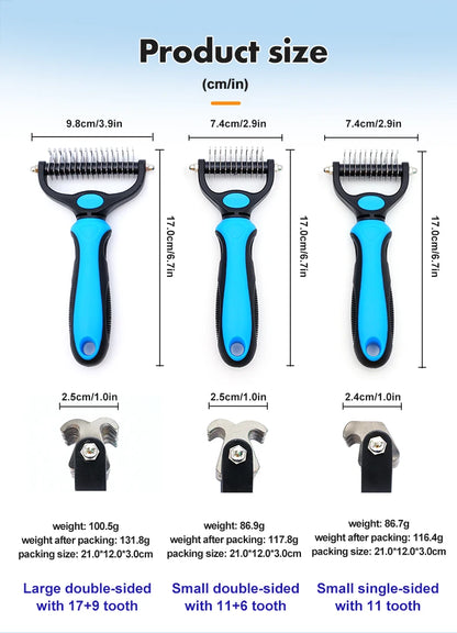 Pet Dematting Comb – Stainless Steel Detangling Brush for Dogs & Cats