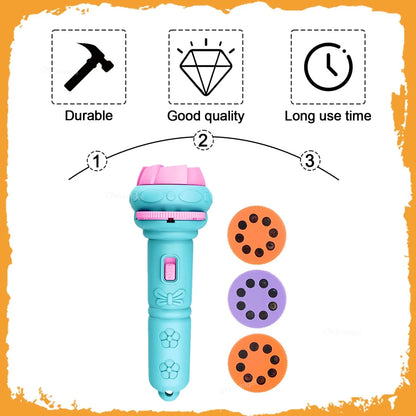 Kids Projector Flashlight – 10 Cards 80 Patterns Bedtime Toy