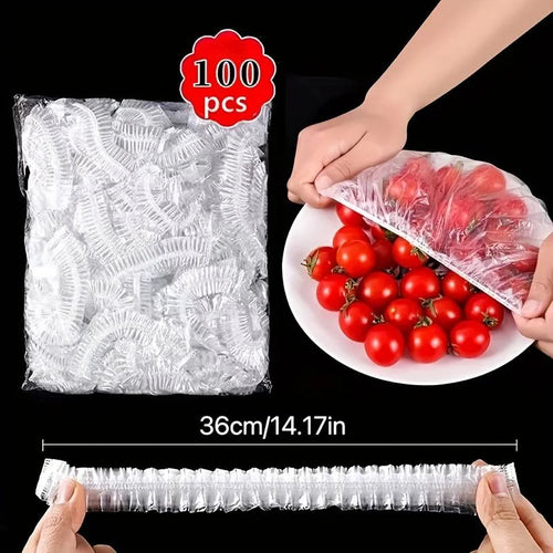 Reusable Elastic Bowl Covers – 100pcs Food Wrap Lids