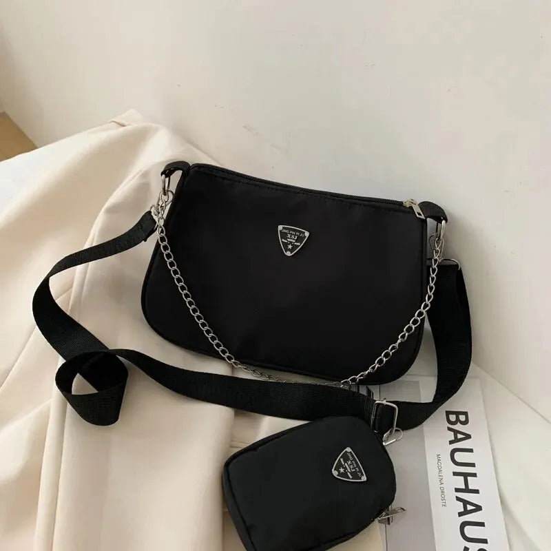 Women's Nylon Crossbody Bag – Casual Underarm Shoulder Bag
