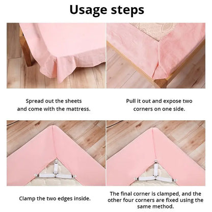 Bed Sheet Fasteners – 4pcs Mattress Cover Clip Holders