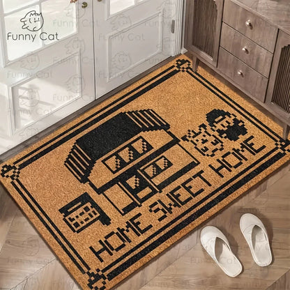VIKAMA Pixel Cartoon Floor Mat – Non-Slip Entrance Bath Rug