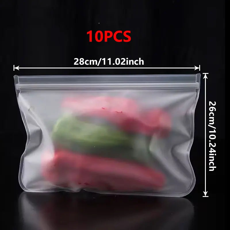 Silicone Food Storage Bags – Reusable Ziplock Leak-Proof Freezer Set