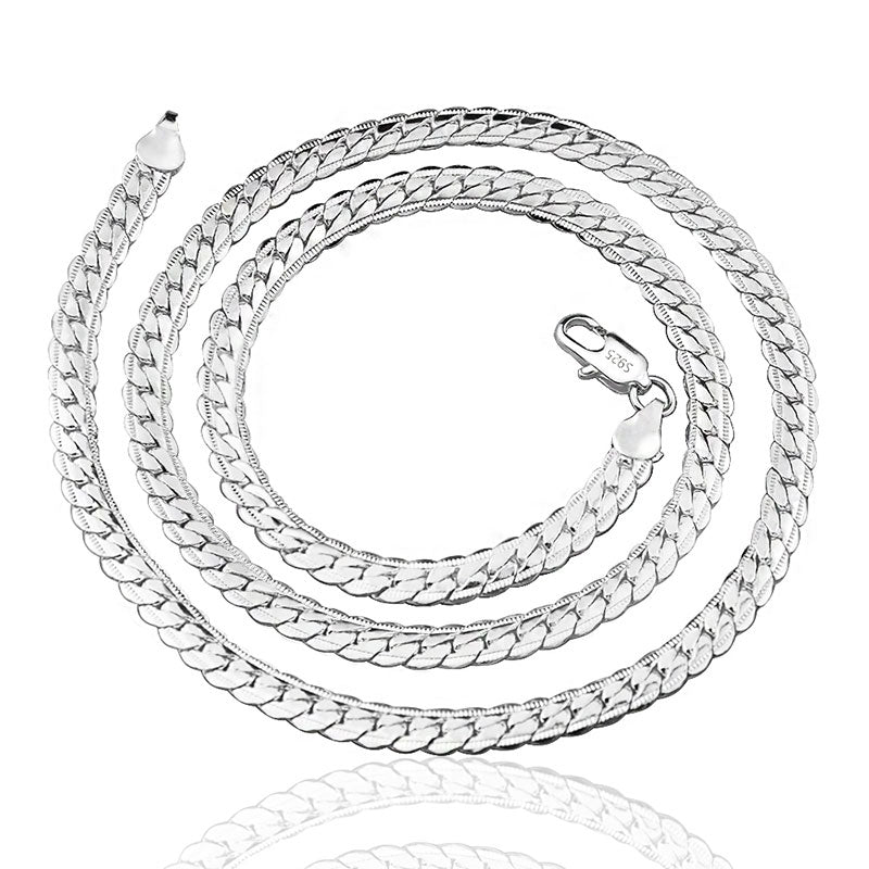 18K Gold/Silver Box Chain Necklace – 6mm Unisex Choker