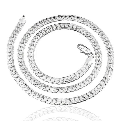 18K Gold/Silver Box Chain Necklace – 6mm Unisex Choker