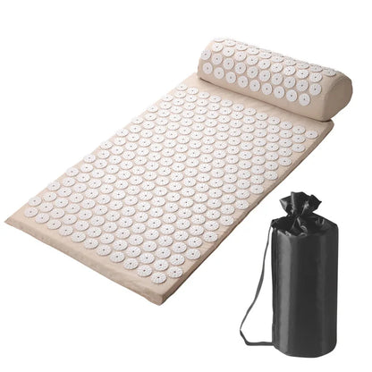 Acupressure Pillow & Mat Set – Neck Back Foot Massage with Bag