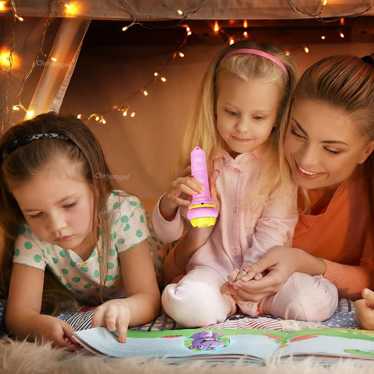 Kids Projector Flashlight – 10 Cards 80 Patterns Bedtime Toy