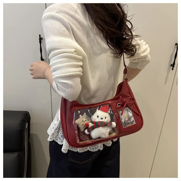 Y2K Transparent Ita Bag – Korean Harajuku Crossbody Purse