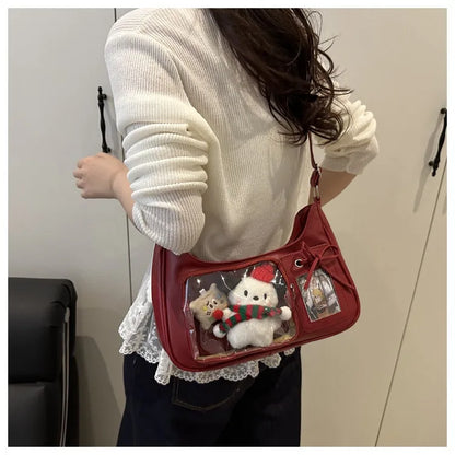 Y2K Transparent Ita Bag – Korean Harajuku Crossbody Purse