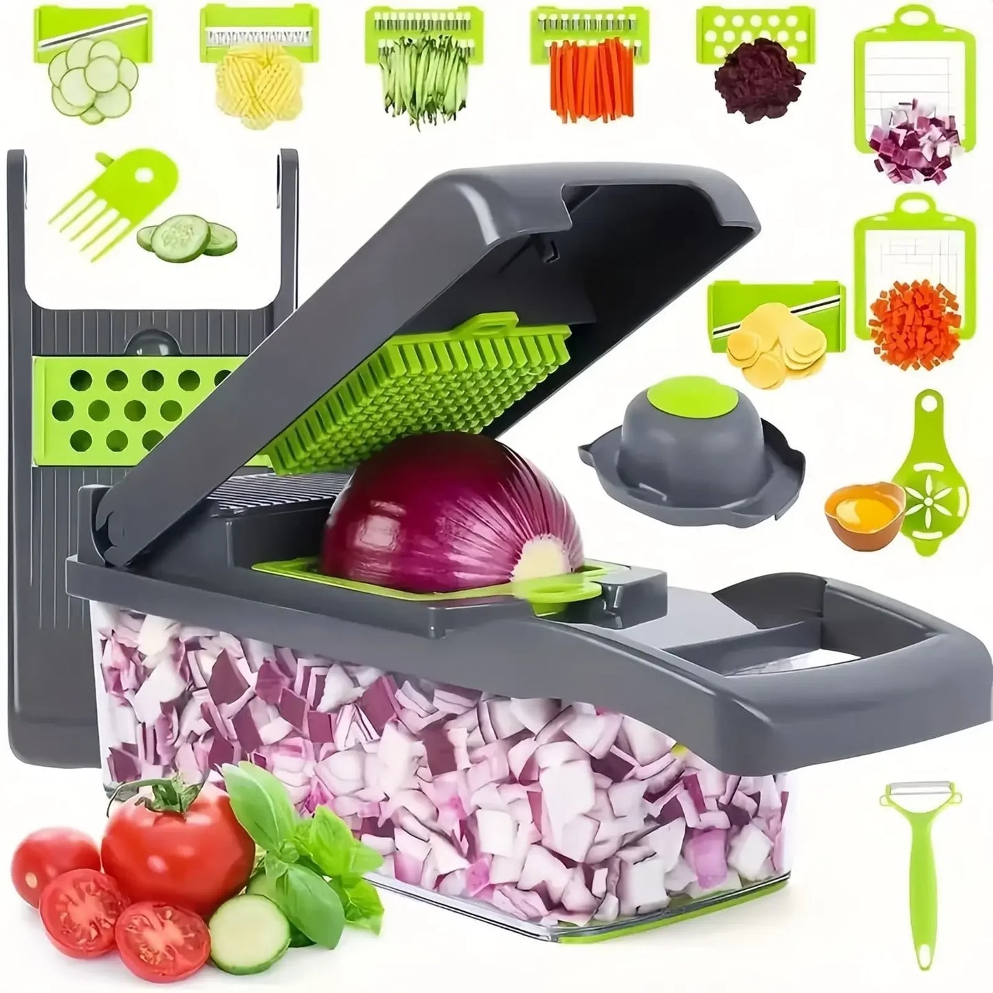 Multifunctional Vegetable Chopper – 14-in-1 Slicer Dicer