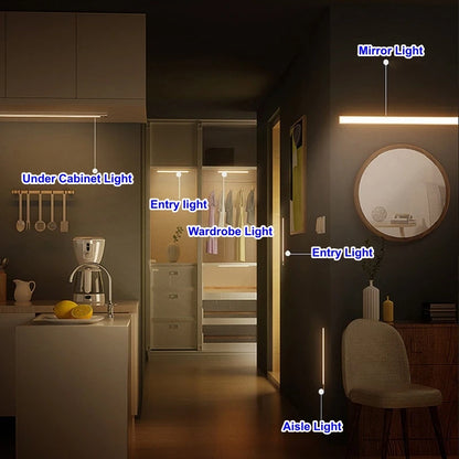 Motion Sensor LED Strip Light – USB Rechargeable Under-Cabinet Lamp