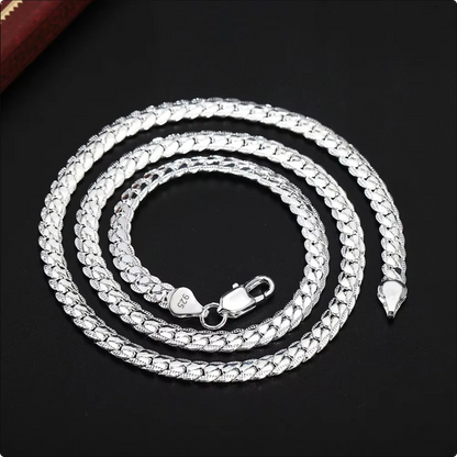 18K Gold/Silver Box Chain Necklace – 6mm Unisex Choker