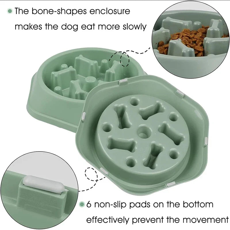 Slow Feeder Dog Bowl – Anti-Choke Non-Slip Puzzle Pet Dish