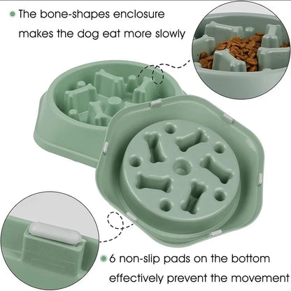 Slow Feeder Dog Bowl – Anti-Choke Non-Slip Puzzle Pet Dish