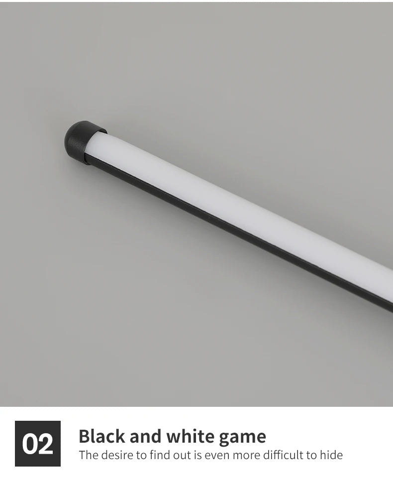Modern LED Wall Lamp – Long Black I-Shape Bedroom Light