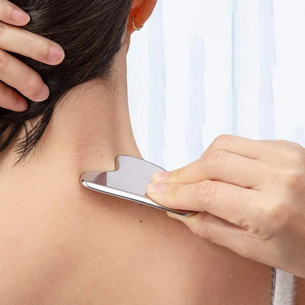 Stainless Steel Gua Sha Scraper – Face & Body Massage Tool