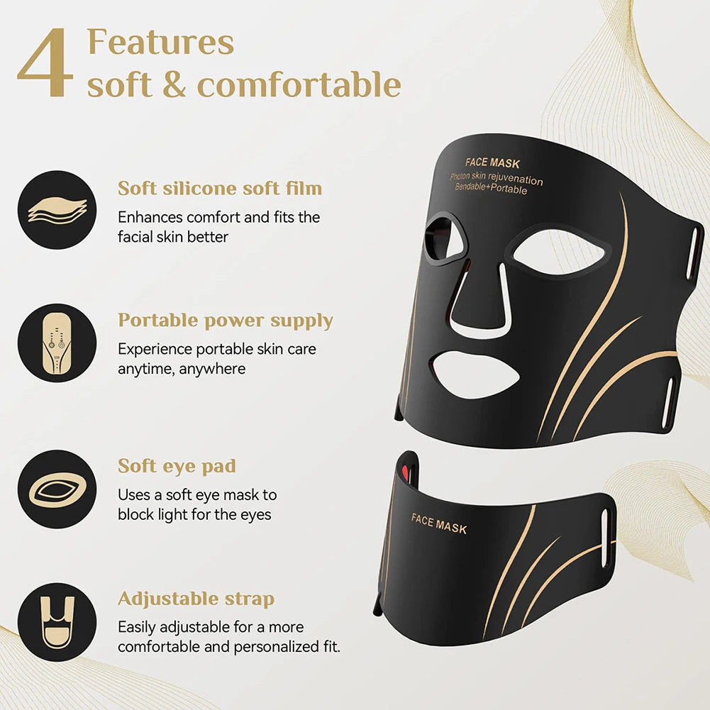 7-Color LED Light Therapy Face & Neck Mask – Anti-Acne Photon
