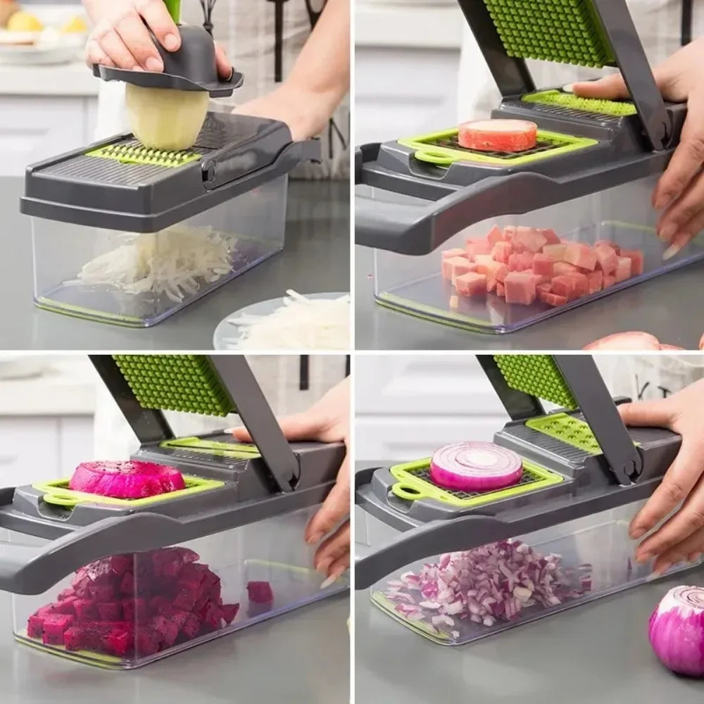 Multifunctional Vegetable Chopper – 14-in-1 Slicer Dicer