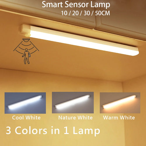Motion Sensor LED Strip Light – USB Rechargeable Under-Cabinet Lamp