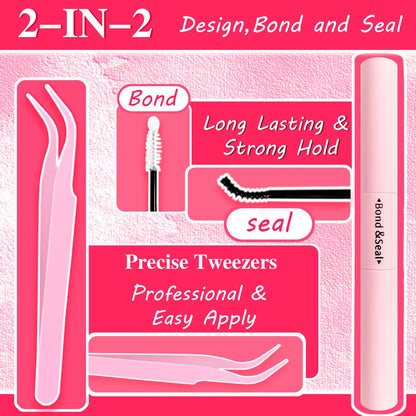 DIY Eyelash Extension Kit – Multi-Length Lashes with Tweezers & Glue