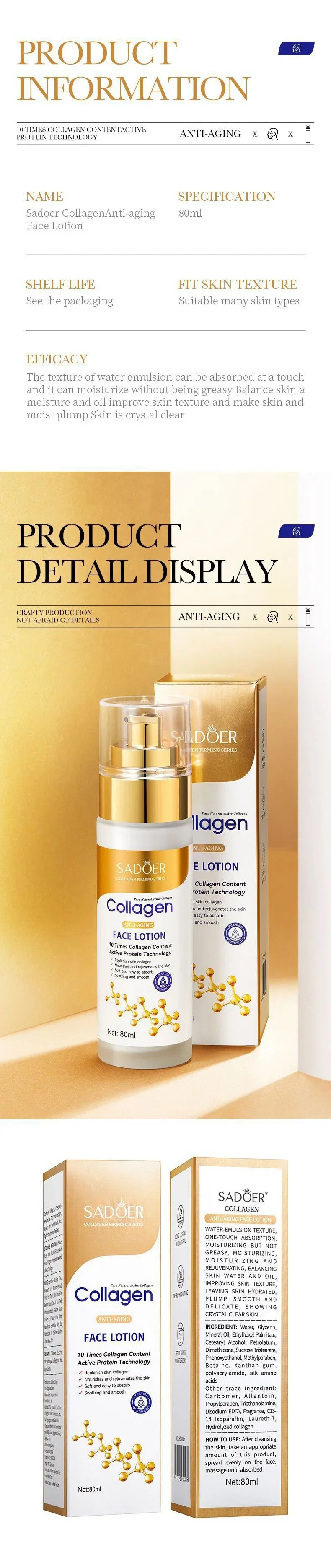 SADOER Collagen Face Serum – Oil Control Moisturizing Essence
