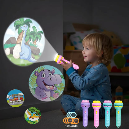 Kids Projector Flashlight – 10 Cards 80 Patterns Bedtime Toy