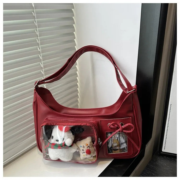 Y2K Transparent Ita Bag – Korean Harajuku Crossbody Purse