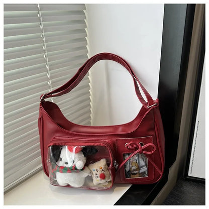Y2K Transparent Ita Bag – Korean Harajuku Crossbody Purse