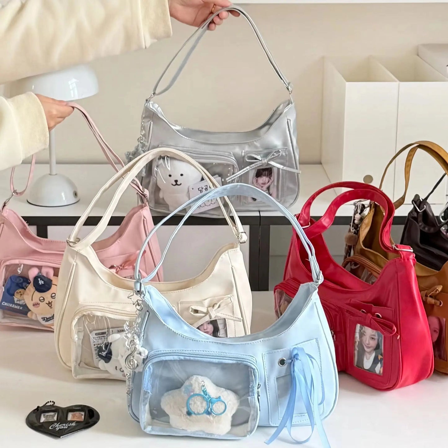Y2K Transparent Ita Bag – Korean Harajuku Crossbody Purse