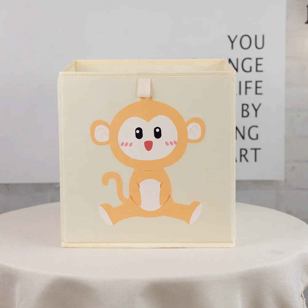 Kids Foldable Storage Cube Bins – Cartoon Toy Organizer