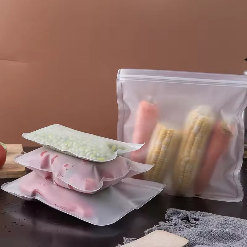 Silicone Food Storage Bags – Reusable Ziplock Leak-Proof Freezer Set