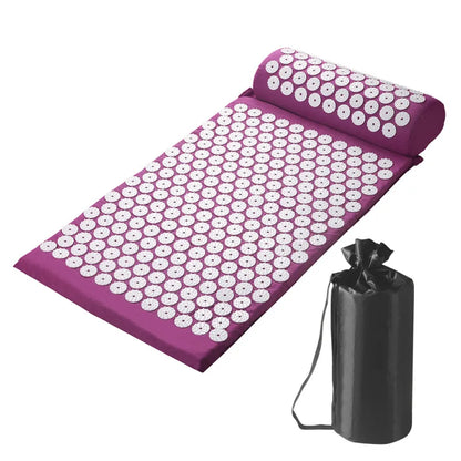 Acupressure Pillow & Mat Set – Neck Back Foot Massage with Bag