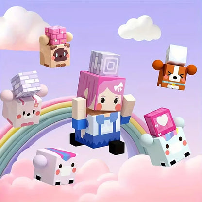 Magnetic Building Blocks Set – Pink Heart & Floral Cubes for Kids