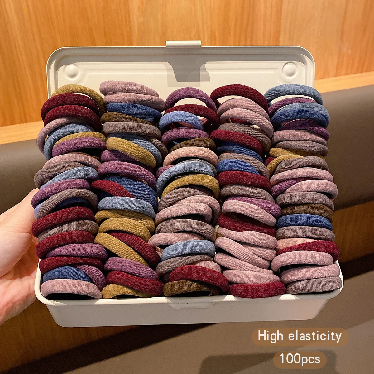 Korean Seamless Hair Ties – 100pcs Elastic Hair Bands